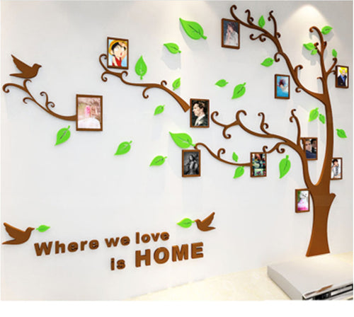 3d Crystal Stereo Wall Sticker Acrylic Photo Tree Living Room Electric Home Accessories