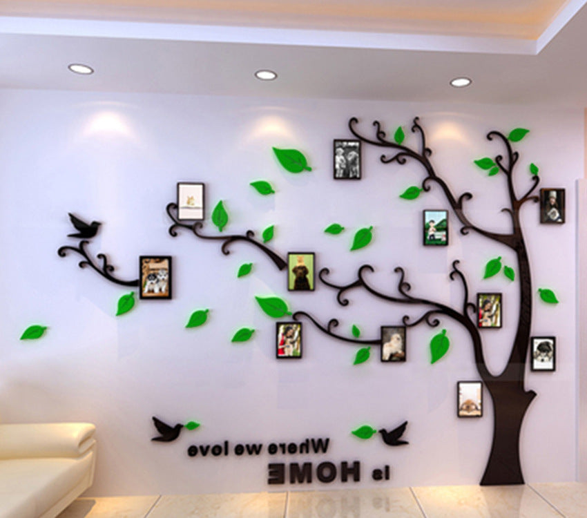 3d Crystal Stereo Wall Sticker Acrylic Photo Tree Living Room Electric Home Accessories