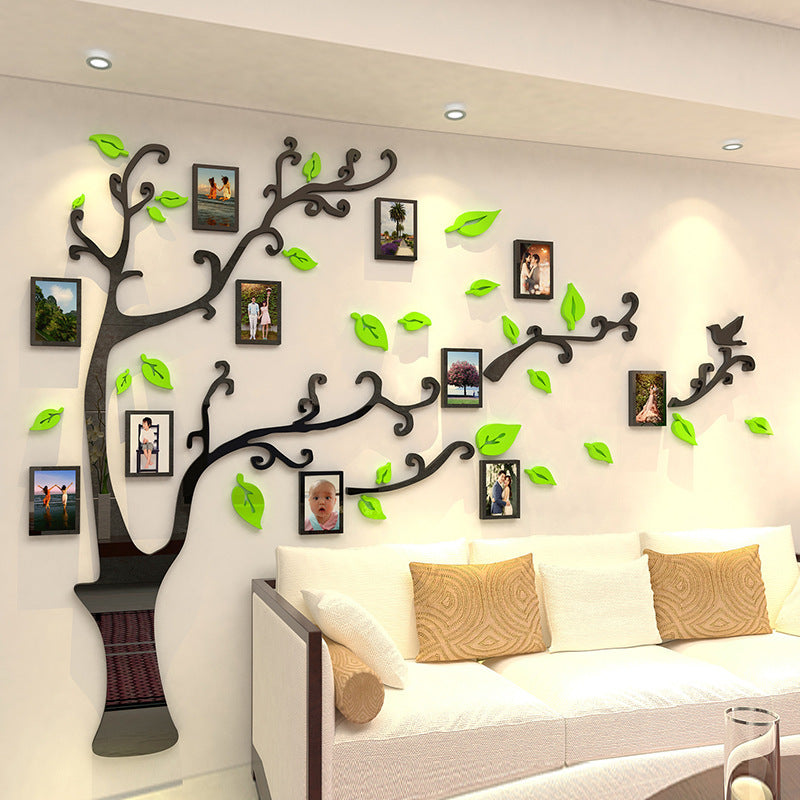 3d Crystal Stereo Wall Sticker Acrylic Photo Tree Living Room Electric Home Accessories