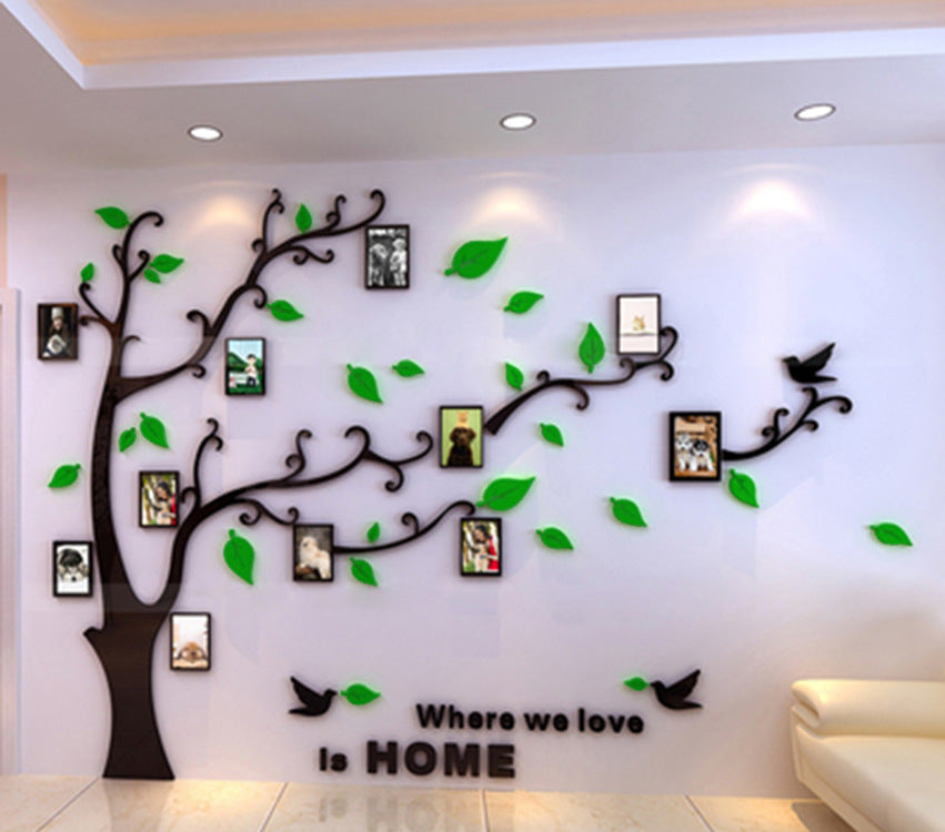 3d Crystal Stereo Wall Sticker Acrylic Photo Tree Living Room Electric Home Accessories