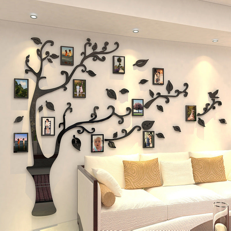 3d Crystal Stereo Wall Sticker Acrylic Photo Tree Living Room Electric Home Accessories
